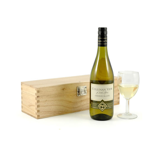 White Wine in Pine Soft Wood Box